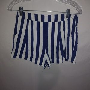 Forever 21 Navy Lapis  White Stripe Shorts S